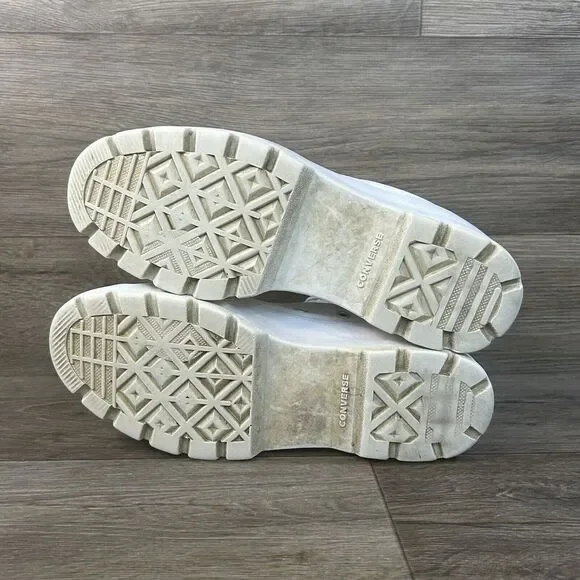 Converse Chuck Taylor Women's 9 All Star Hi Top Platform Sneakers White Lugged - Picture 9 of 9